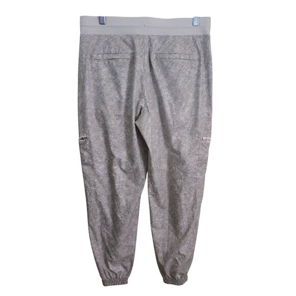 Athleta Venture Printed Jogger Pant Viper Gray Zip Pockets Size 8 - Picture 3 of 12